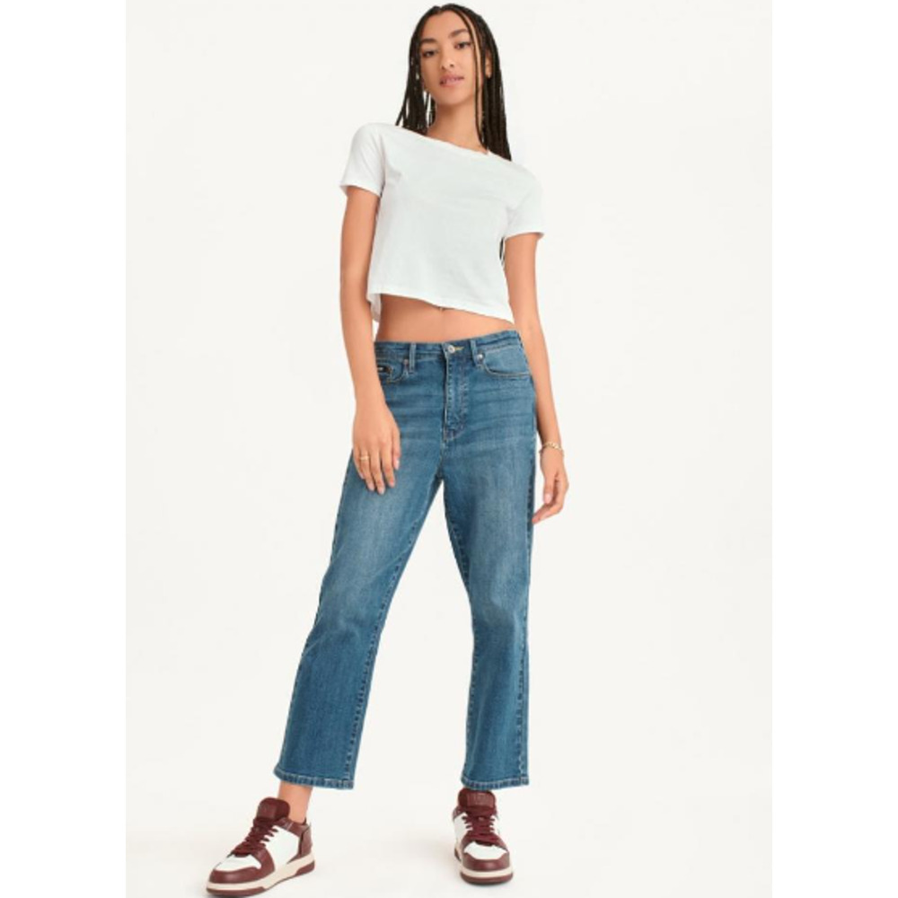 DKNY Womens Halsey Kick Flare Ankle Jeans 29 US 8 Indigo Blue Mid Rise Denim NWT